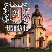Logo F24 cu biserica ortodoxa pitoreasca pt. articolul "Parastasul de 1 an si pomana"