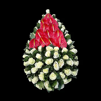 C10 (coroane funerare F24) - trandafirii rosii si anthurium.
