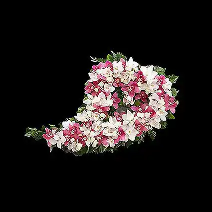 Flori inmormantare: Inima/Lacrima - aranjament funerar Funerare24.